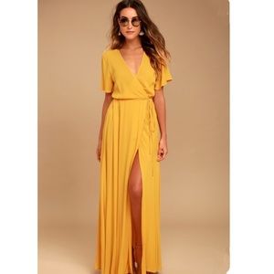 LULUS Golden Yellow Maxi Dress